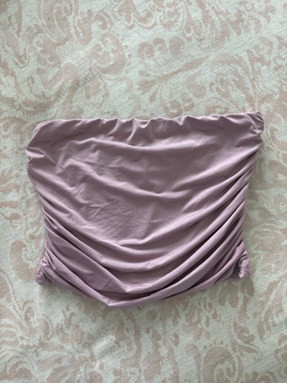RSQ Strapless Ruched Tube Top in Mauve Pink